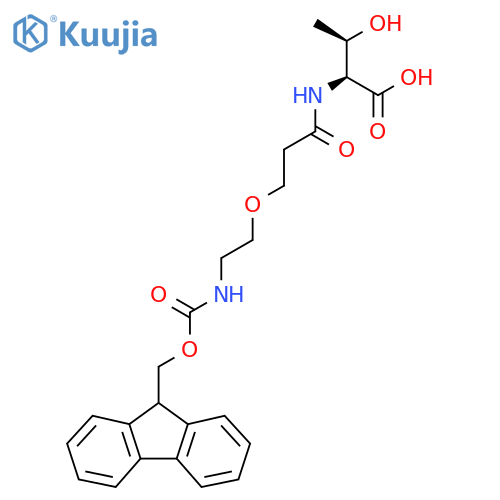 (2S,3R)-2-{3-2-({(9H-fluoren-9-yl)methoxycarbonyl}amino)ethoxypropanamido}-3-hydroxybutanoic acid structure