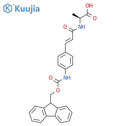 (2S)-2-{3-4-({(9H-fluoren-9-yl)methoxycarbonyl}amino)phenylprop-2-enamido}propanoic acid structure
