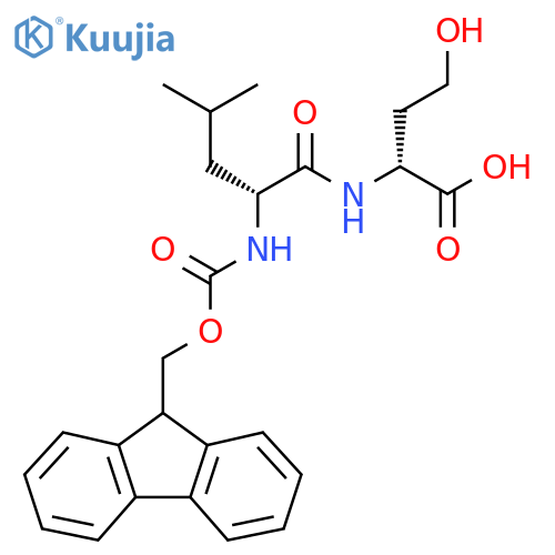 (2R)-2-(2R)-2-({(9H-fluoren-9-yl)methoxycarbonyl}amino)-4-methylpentanamido-4-hydroxybutanoic acid structure