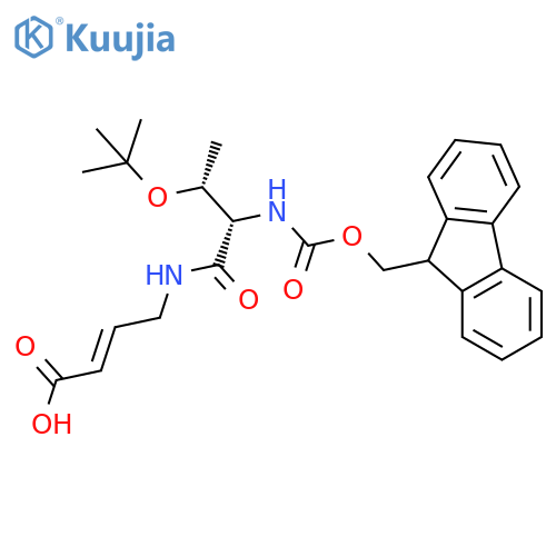 4-(2S,3R)-3-(tert-butoxy)-2-({(9H-fluoren-9-yl)methoxycarbonyl}amino)butanamidobut-2-enoic acid structure
