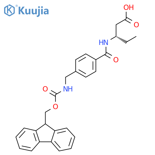 (3S)-3-({4-({(9H-fluoren-9-yl)methoxycarbonyl}amino)methylphenyl}formamido)pentanoic acid structure