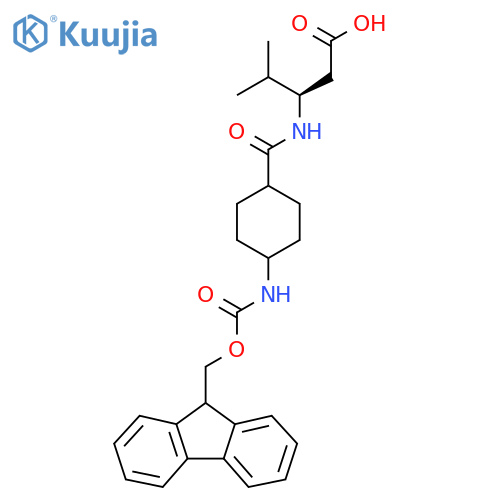 (3R)-3-{4-({(9H-fluoren-9-yl)methoxycarbonyl}amino)cyclohexylformamido}-4-methylpentanoic acid structure