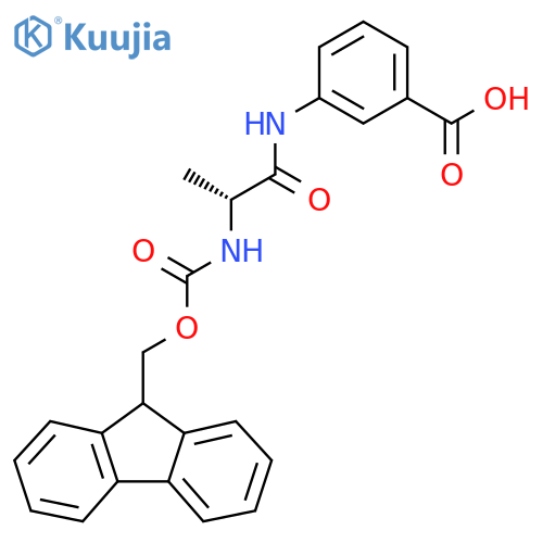 3-(2R)-2-({(9H-fluoren-9-yl)methoxycarbonyl}amino)propanamidobenzoic acid structure