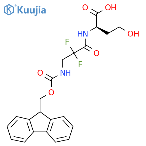 (2R)-2-3-({(9H-fluoren-9-yl)methoxycarbonyl}amino)-2,2-difluoropropanamido-4-hydroxybutanoic acid structure