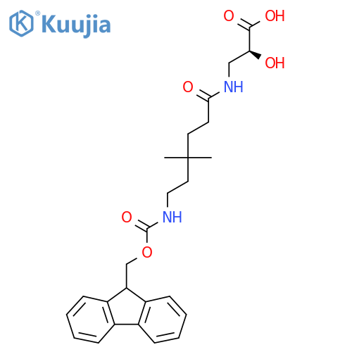 (2S)-3-6-({(9H-fluoren-9-yl)methoxycarbonyl}amino)-4,4-dimethylhexanamido-2-hydroxypropanoic acid structure