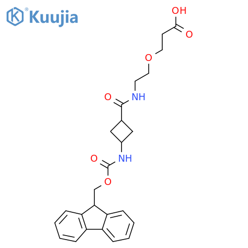 3-(2-{(1s,3s)-3-({(9H-fluoren-9-yl)methoxycarbonyl}amino)cyclobutylformamido}ethoxy)propanoic acid structure