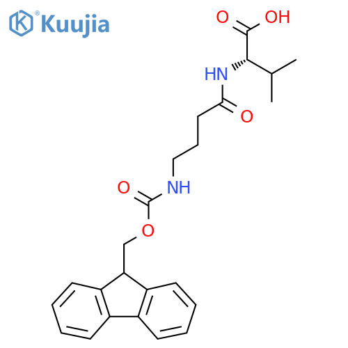(2S)-2-4-({(9H-fluoren-9-yl)methoxycarbonyl}amino)butanamido-3-methylbutanoic acid structure