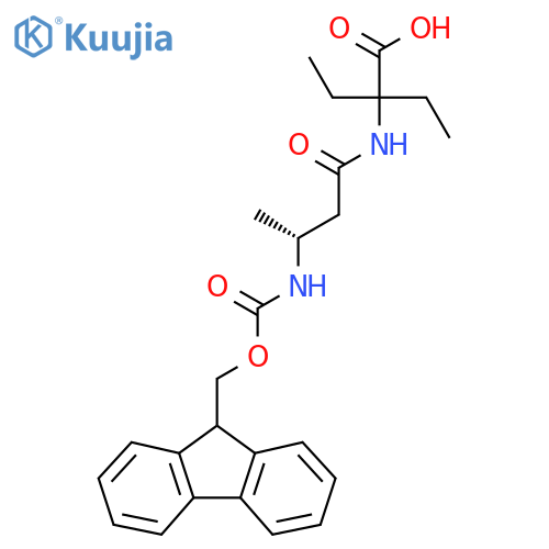 2-ethyl-2-(3R)-3-({(9H-fluoren-9-yl)methoxycarbonyl}amino)butanamidobutanoic acid structure