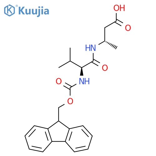 (3S)-3-(2S)-2-({(9H-fluoren-9-yl)methoxycarbonyl}amino)-3-methylbutanamidobutanoic acid structure