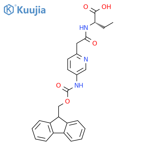 (2S)-2-{2-5-({(9H-fluoren-9-yl)methoxycarbonyl}amino)pyridin-2-ylacetamido}butanoic acid structure