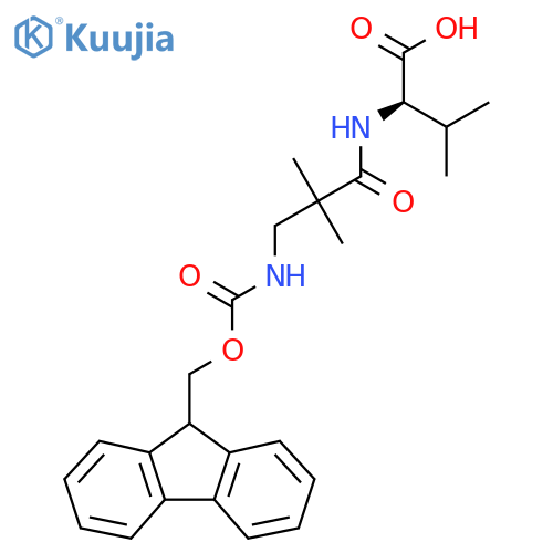 (2R)-2-3-({(9H-fluoren-9-yl)methoxycarbonyl}amino)-2,2-dimethylpropanamido-3-methylbutanoic acid structure