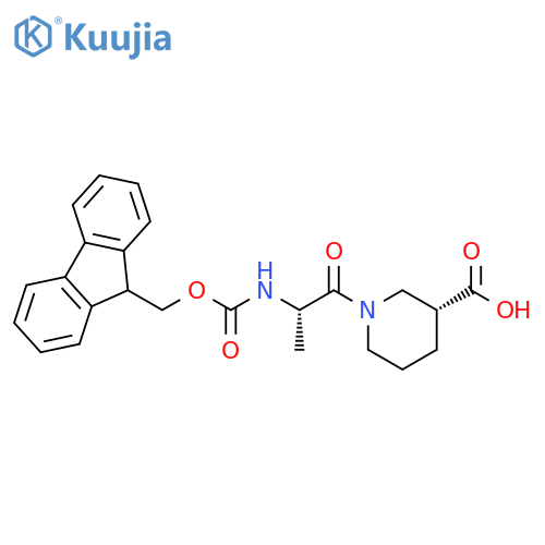 (3R)-1-(2S)-2-({(9H-fluoren-9-yl)methoxycarbonyl}amino)propanoylpiperidine-3-carboxylic acid structure