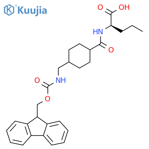 (2R)-2-{(1r,4r)-4-({(9H-fluoren-9-yl)methoxycarbonyl}amino)methylcyclohexylformamido}pentanoic acid structure