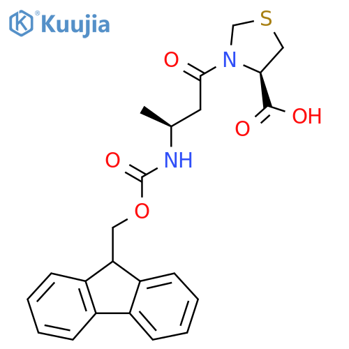 (4R)-3-(3S)-3-({(9H-fluoren-9-yl)methoxycarbonyl}amino)butanoyl-1,3-thiazolidine-4-carboxylic acid structure