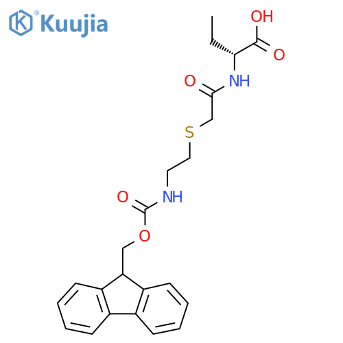(2R)-2-(2-{2-({(9H-fluoren-9-yl)methoxycarbonyl}amino)ethylsulfanyl}acetamido)butanoic acid structure