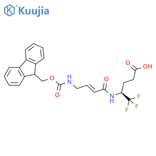 (4S)-4-4-({(9H-fluoren-9-yl)methoxycarbonyl}amino)but-2-enamido-5,5,5-trifluoropentanoic acid structure