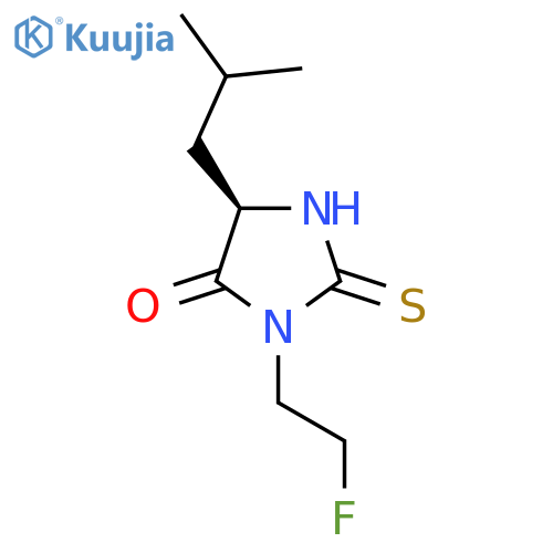 (5R)-3-(2-fluoroethyl)-5-(2-methylpropyl)-2-sulfanylideneimidazolidin-4-one structure