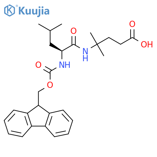 4-(2S)-2-({(9H-fluoren-9-yl)methoxycarbonyl}amino)-4-methylpentanamido-4-methylpentanoic acid structure