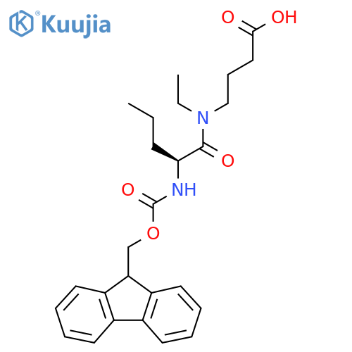 4-(2S)-N-ethyl-2-({(9H-fluoren-9-yl)methoxycarbonyl}amino)pentanamidobutanoic acid structure