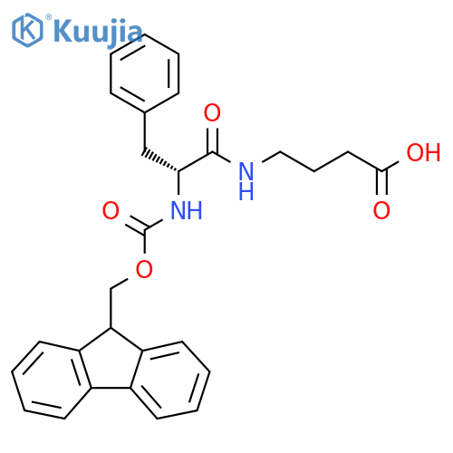 4-(2R)-2-({(9H-fluoren-9-yl)methoxycarbonyl}amino)-3-phenylpropanamidobutanoic acid structure