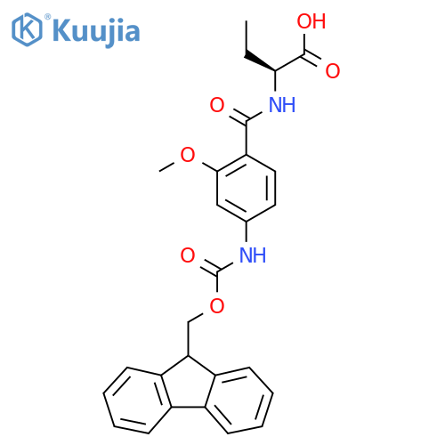 (2S)-2-{4-({(9H-fluoren-9-yl)methoxycarbonyl}amino)-2-methoxyphenylformamido}butanoic acid structure
