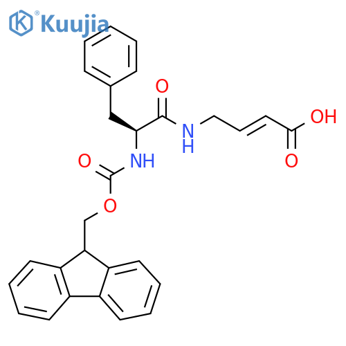 4-(2S)-2-({(9H-fluoren-9-yl)methoxycarbonyl}amino)-3-phenylpropanamidobut-2-enoic acid structure
