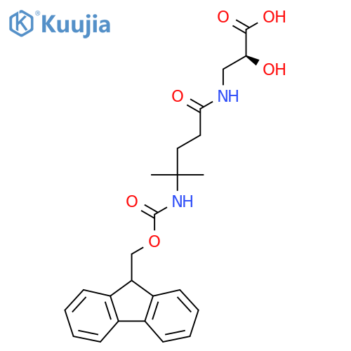 (2S)-3-4-({(9H-fluoren-9-yl)methoxycarbonyl}amino)-4-methylpentanamido-2-hydroxypropanoic acid structure