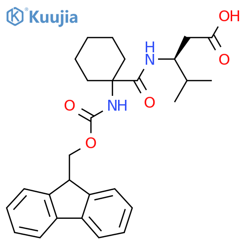 (3S)-3-{1-({(9H-fluoren-9-yl)methoxycarbonyl}amino)cyclohexylformamido}-4-methylpentanoic acid structure