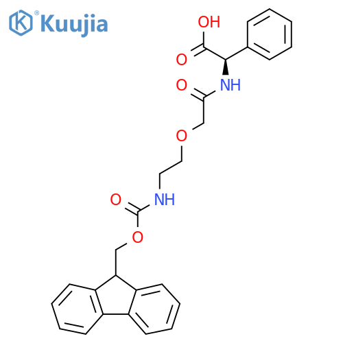 (2R)-2-{2-2-({(9H-fluoren-9-yl)methoxycarbonyl}amino)ethoxyacetamido}-2-phenylacetic acid structure