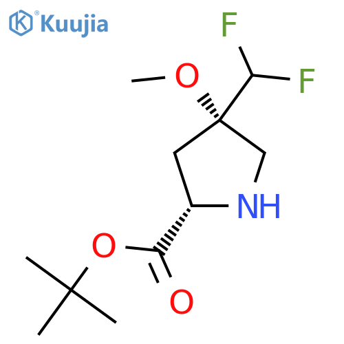 tert-butyl (2S,4S)-4-(difluoromethyl)-4-methoxypyrrolidine-2-carboxylate structure