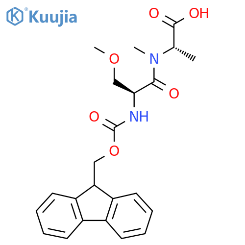 (2S)-2-(2S)-2-({(9H-fluoren-9-yl)methoxycarbonyl}amino)-3-methoxy-N-methylpropanamidopropanoic acid structure