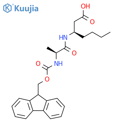 (3R)-3-(2S)-2-({(9H-fluoren-9-yl)methoxycarbonyl}amino)propanamidoheptanoic acid structure