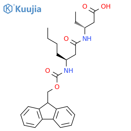 (3R)-3-(3S)-3-({(9H-fluoren-9-yl)methoxycarbonyl}amino)heptanamidopentanoic acid structure