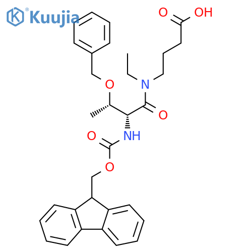 4-(2R,3S)-3-(benzyloxy)-N-ethyl-2-({(9H-fluoren-9-yl)methoxycarbonyl}amino)butanamidobutanoic acid structure