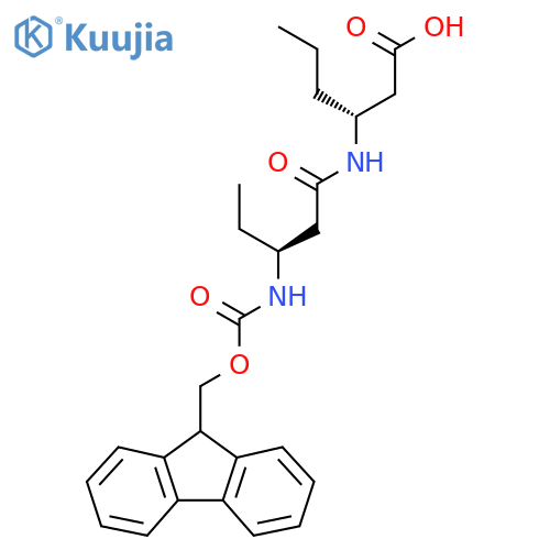 (3R)-3-(3S)-3-({(9H-fluoren-9-yl)methoxycarbonyl}amino)pentanamidohexanoic acid structure