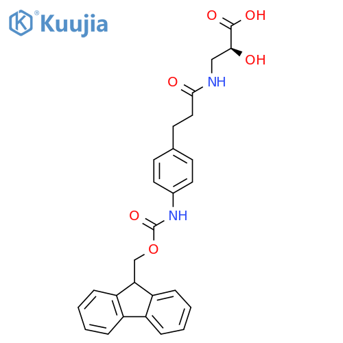 (2S)-3-{3-4-({(9H-fluoren-9-yl)methoxycarbonyl}amino)phenylpropanamido}-2-hydroxypropanoic acid structure