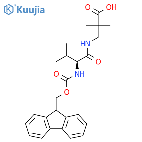 3-(2S)-2-({(9H-fluoren-9-yl)methoxycarbonyl}amino)-3-methylbutanamido-2,2-dimethylpropanoic acid structure