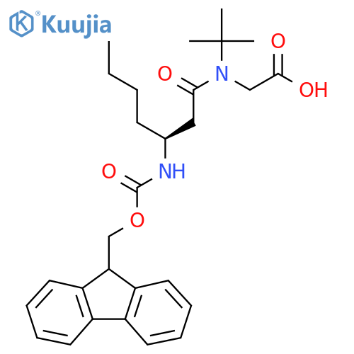 2-(3S)-N-tert-butyl-3-({(9H-fluoren-9-yl)methoxycarbonyl}amino)heptanamidoacetic acid structure