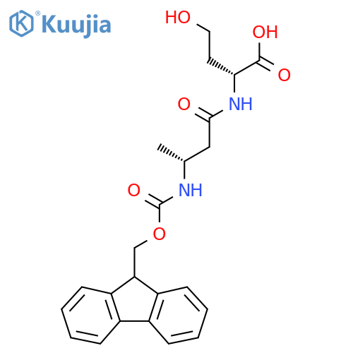 (2R)-2-(3R)-3-({(9H-fluoren-9-yl)methoxycarbonyl}amino)butanamido-4-hydroxybutanoic acid structure