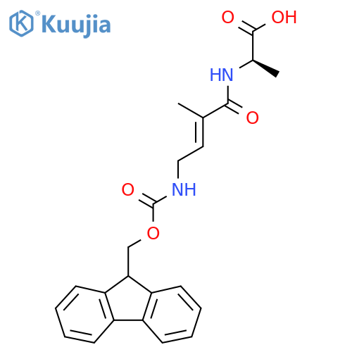 (2R)-2-4-({(9H-fluoren-9-yl)methoxycarbonyl}amino)-2-methylbut-2-enamidopropanoic acid structure