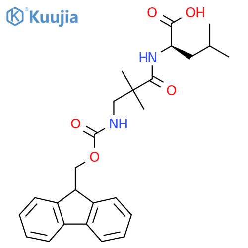 (2R)-2-3-({(9H-fluoren-9-yl)methoxycarbonyl}amino)-2,2-dimethylpropanamido-4-methylpentanoic acid structure