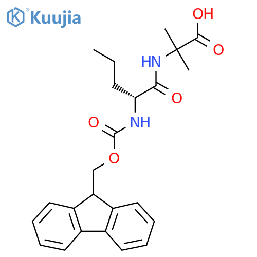 2-(2R)-2-({(9H-fluoren-9-yl)methoxycarbonyl}amino)pentanamido-2-methylpropanoic acid structure