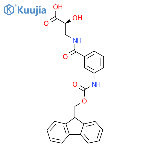 (2S)-3-{3-({(9H-fluoren-9-yl)methoxycarbonyl}amino)phenylformamido}-2-hydroxypropanoic acid structure