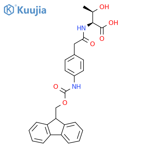 (2S,3R)-2-{2-4-({(9H-fluoren-9-yl)methoxycarbonyl}amino)phenylacetamido}-3-hydroxybutanoic acid structure