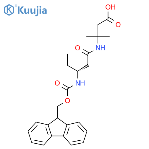 3-(3R)-3-({(9H-fluoren-9-yl)methoxycarbonyl}amino)pentanamido-3-methylbutanoic acid structure
