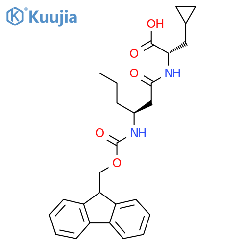 (2S)-3-cyclopropyl-2-(3S)-3-({(9H-fluoren-9-yl)methoxycarbonyl}amino)hexanamidopropanoic acid structure