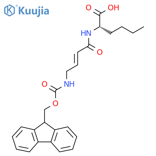 (2S)-2-4-({(9H-fluoren-9-yl)methoxycarbonyl}amino)but-2-enamidohexanoic acid structure