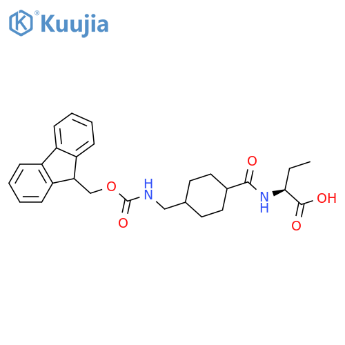 (2S)-2-({4-({(9H-fluoren-9-yl)methoxycarbonyl}amino)methylcyclohexyl}formamido)butanoic acid structure