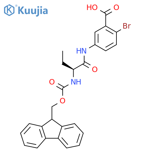 2-bromo-5-(2S)-2-({(9H-fluoren-9-yl)methoxycarbonyl}amino)butanamidobenzoic acid structure