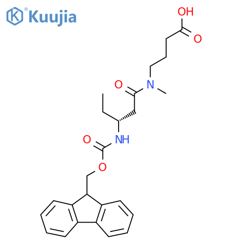4-(3R)-3-({(9H-fluoren-9-yl)methoxycarbonyl}amino)-N-methylpentanamidobutanoic acid structure
